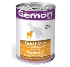 Gemon Dog Wet Food - Chunks Adult Medium with Chicken and Rice 415gm
