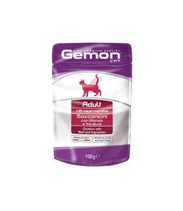Gemon Cat Wet Food - Pouches Adult with Beef and Vegetables 100gm