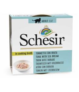 Schesir Cat Can Broth-Wet Food Tuna With Seabream 70g