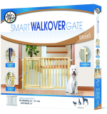 Four Paws Safety Gates Vertical Wood Gate with Door (Walk Over) 30-44 and x 1