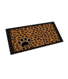 Drymate Tan Leopard Pet Bowl Place Mat 12 x 20 inches