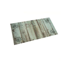 Drymate Green Distressed Wood Paws Pet Bowl Place Mat 12 x 20 Inches