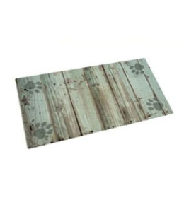 Drymate Green Distressed Wood Paws Dog Bowl Place Mat 16 x 28 Inches
