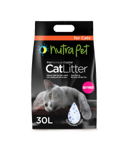 Nutrapet Cat Litter Silica Gel 30L 20KGS- Baby Powder- SOLD PER BOX