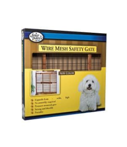 Four Paws Wire Mesh Safety Gate with Coated Wire, Mahogany Stain 32 and