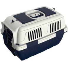 Nutrapet Dog Cat Carrier Box Closed Top Dark Blue L55CmsX W33Cms X H30 Cms