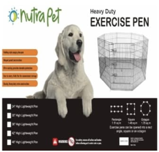 Nutrapet High Lightweight Exercise Pen- Black Powder Coated 24 andInches play pen