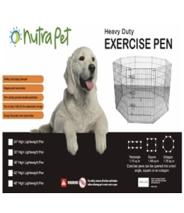 Nutrapet High Lightweight Exercise Pen- Black Powder Coated 24 andInches