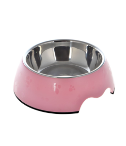 Nutrapet Melamine Round Paw Bowl Sets Pink M:17.5 * 6.5Cms 350/ml11.8oz