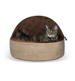 K&H Self-Warming Kitty Bed Hooded Small Chocolate/Tan 16