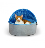 K&H Self-Warming Kitty Bed Hooded Small Blue/Gray 16"/41 Cms
