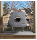 K&H Universal Mount Kitty Sill with Hood Gray 14