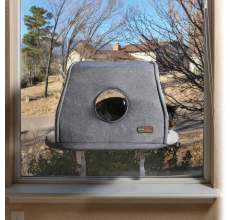 K&H Universal Mount Kitty Sill with Hood Gray 14"x24"