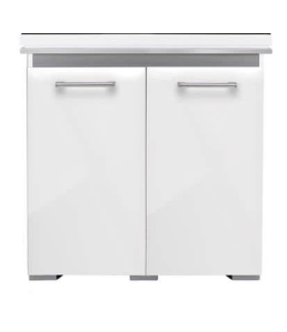 Aqua One Cabinet 135 - 80w x 42d x 50cm White Gloss With Grey