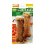 Nylabone Healthy Edibles Longer Lasting Bacon 2Ct Card Petite Edible Treats