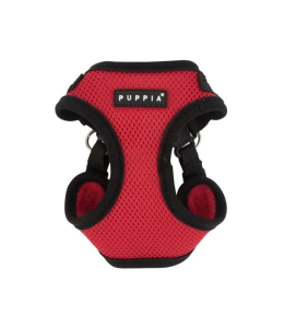 PUPPIA SOFT HARNESS C RED S Neck 11.0-12.6" Chest 12.2-13.8"