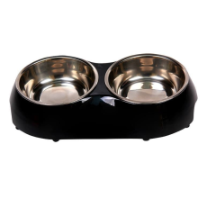 Nutrapet Melamine Double Diner Black M 31 X 17.5 X 6.5 Cms 700ML