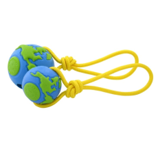 Planet Dog Orbee Ball w/ Rope Blu/Grn