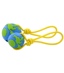 Planet Dog Orbee Ball w/ Rope Blu/Grn