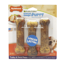 Nylabone Healthy Edibles Puppy Turkey & Sweet Potato 3Ct Card Regular Edible Treats