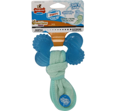 Nylabone Puppy Chew Freezer Bone With Chilling Cloth, Peanut Butter Regular Nylon Chews