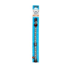 Dogness Nylon Cat Collar - Brown With Floral Design (Old Stock – visible age/cosmetic wear)