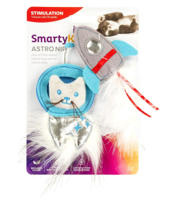 SmartyKat® Astro Nip™ SpaceKat & Rocket 2 Piece Cat Toy with Feathers and Faux Fur