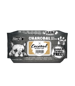 Absolute Pet Absorb Plus Charcoal Pet Wipes Coconut 80 sheets