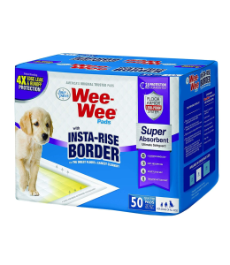 Four Paws Wee-Wee Insta-Rise Border Pad, 50 Pack Puppy Pads