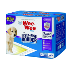 Four Paws Wee-Wee Insta-Rise Border Pad, 100 Pack Puppy Pads