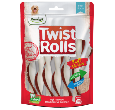 Dentalight 5" Twist Rolls beef flavour M 100g/bag