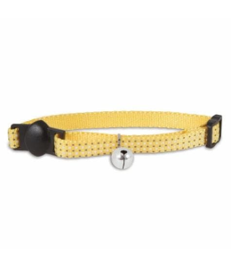 Petmate Adjustable Cat Collar 3/8"X8-12" Glow Dots Yellow