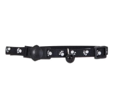 Petmate Breakaway Cat Collar Reflective Paw 3/8" Black