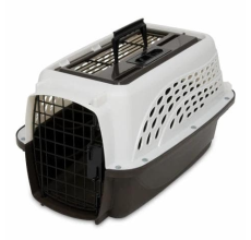 Petmate 2 Door Top Load Kennel 19" Up To 10Lbs (Pearl White/Coffee Grounds) (IATA APPROVED)
