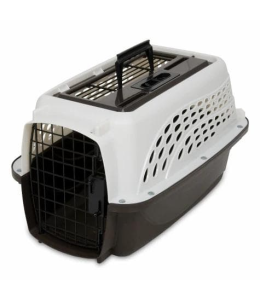 Petmate 2 Door Top Load Kennel 19" Up To 10Lbs (Pearl White/Coffee Grounds)