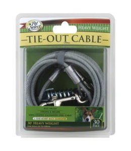 Four Paws Vinyl Coated Steel Cable Dog Tie Out - Heavy Weight 30 ft.