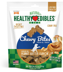 Nylabone Healthy Edibles Grain Free Chewy Bites Peanut Butter Flavor