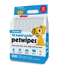 PETKIN Travel Pack Pet Wipes- 100 Ct