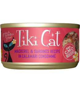 Tiki Cat Grill Wet Cat Food Makaha Grill Mackerel Sardine Calamari - 2.8 oz. can 