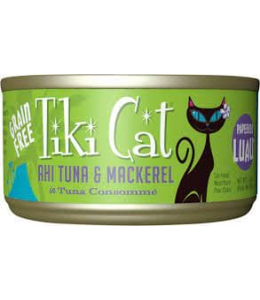 Tiki Cat Luau Wet Cat Food Papeekeo Luau Ahi Tuna Mackerel - 2.8 oz. can