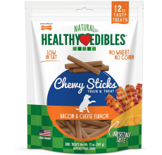 Nylabone Healthy Edibles Grain Free Chewy Sticks Bacon & Cheese Flavor 12 oz