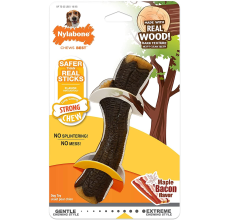 Nylabone Strong Chew Real Wood Stick, Maple Bacon Wolf Nylon Chews