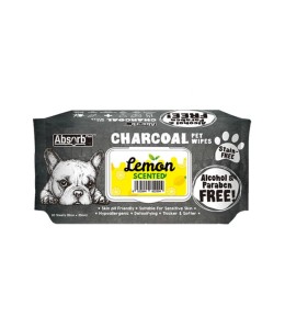 Absolute Pet Absorb Plus Charcoal Pet Wipes Lemon 80 sheets