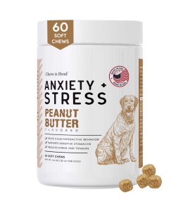 Chew & Heal - Anxiety + Stress Peanut Butter Flavored Soft Chew Calming Dog Supplement - 250gm