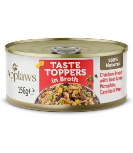 Applaws Taste Topper Broth Chicken Beef Dog Tin 156g