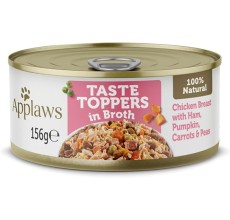Applaws Taste Topper Broth Chicken Ham Dog Tin 156g