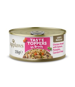 Applaws Taste Topper Broth Chicken Salmon Dog Tin 156g
