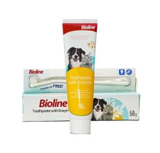 Bioline Pet Toothpaste Cantaloupe Flavor with Enzyme & Free Toothbrush