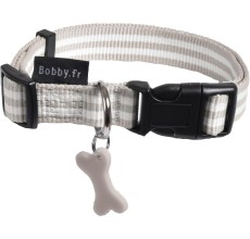 Bobby Collar Stripe Taupe Medium