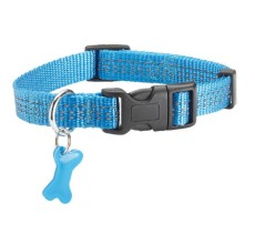 Bobby Safe Reflective Dog Collar Blue - Large